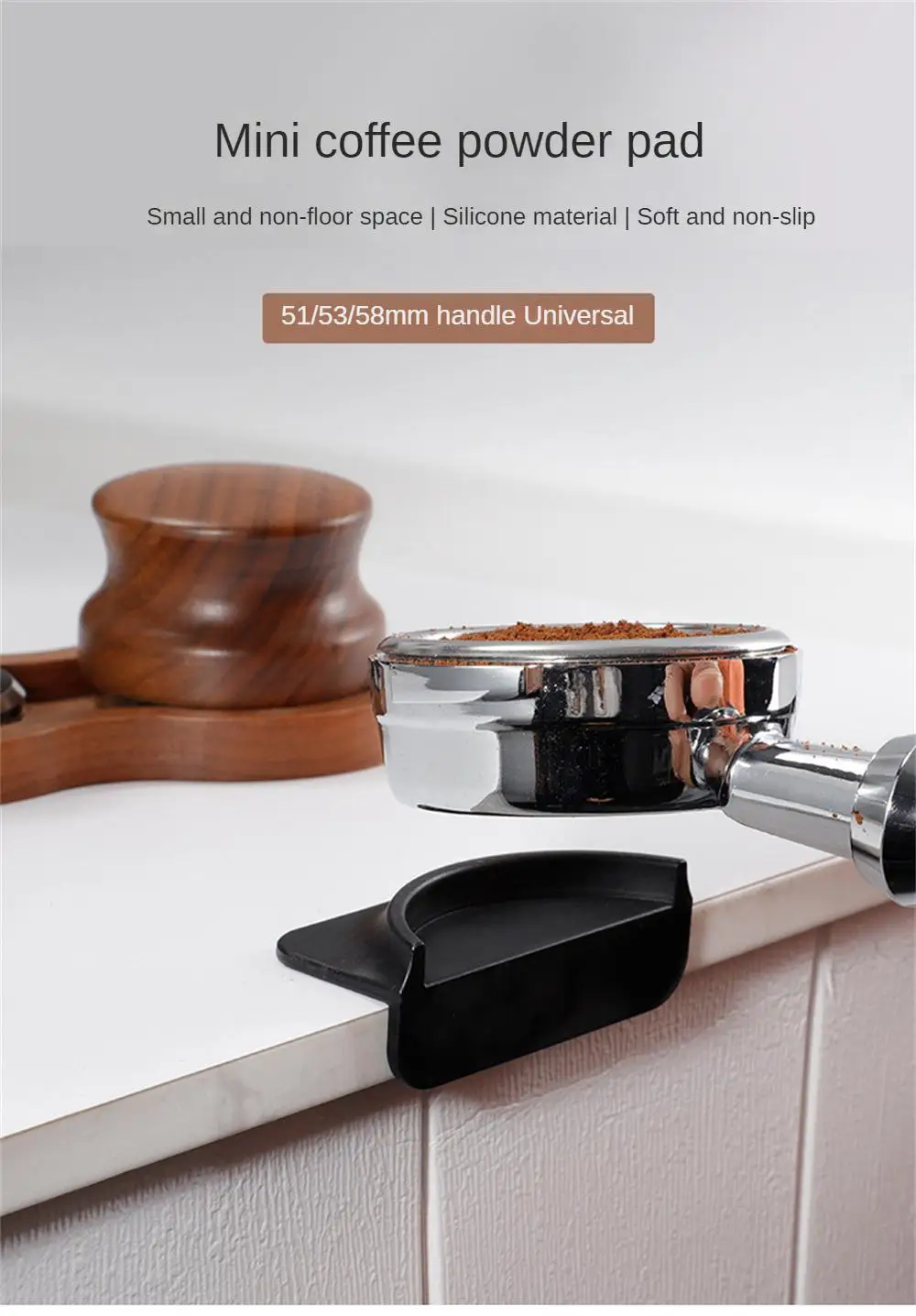 Description Picture 2 of itemUniversal Espresso Coffee Tampers Mat Station Press Tampering Holder Corner Mat Pad Silicone Coffeeware Tamping Barista WDT Tool