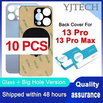 10PCS / Lot Big Hole Back Glass For iPhone 13 Pro Max Back Battery Cover Rear Door 13 Pro Back Housing Case Replacement Part