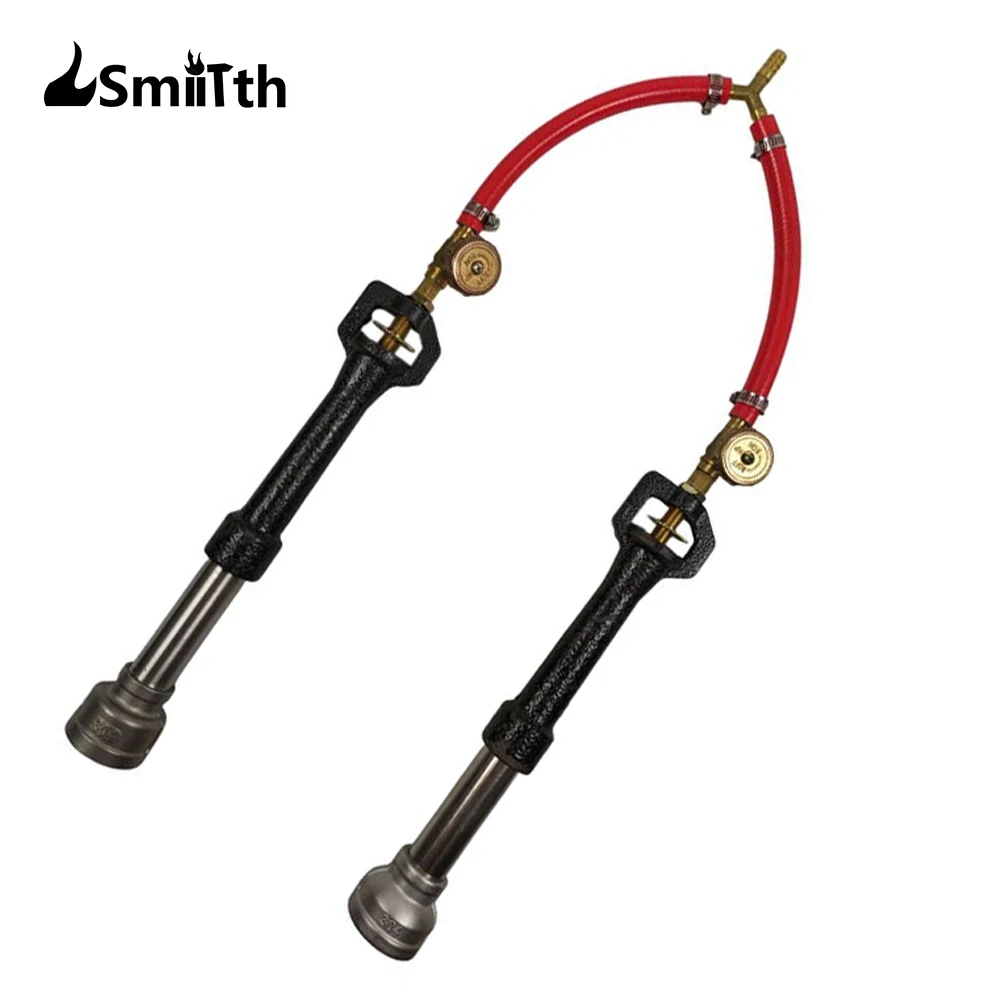 LSMIITTH 듀얼 프로판 버너 가스 포지, 에어 초크 주조 도구 포함, 블랙스미스 나이프 제작, 용융 금속 퍼리