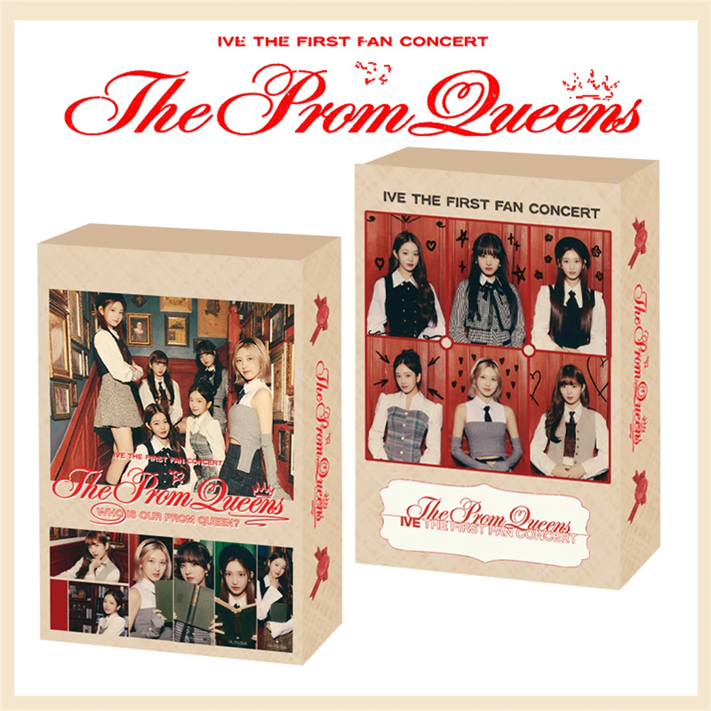 

55Pcs/Set KPOP IVE The 1st Fan Concert The Prom Queens Photocards Boxed LOMO Cards Double-sided Postcard LIZ Rei Fans Collection