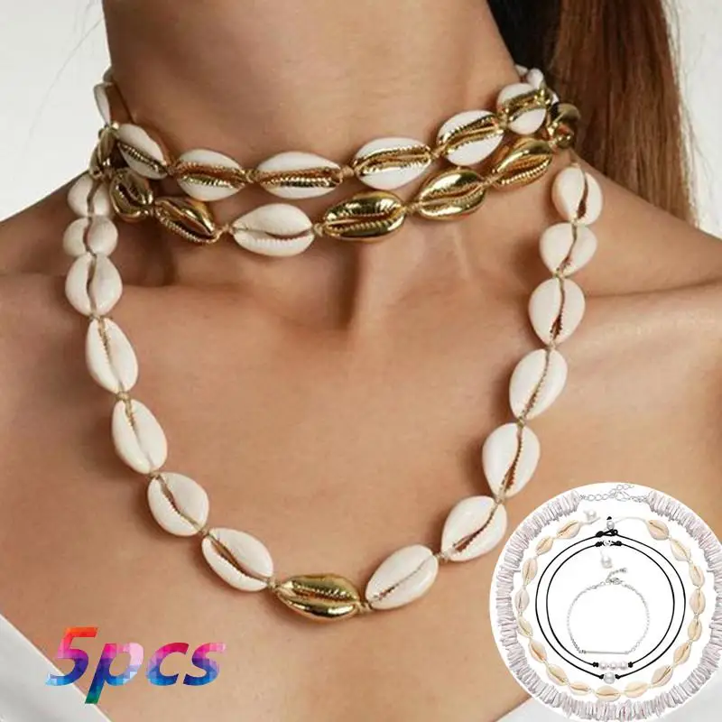 

CATER1-Women Shell Pearl Choker Necklace Hawaiian Seashell Pearls Choker Necklace