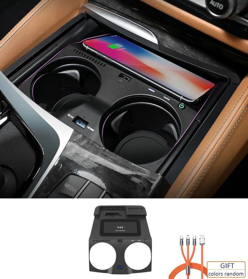 

For BMW 5 seires 6 Series G30 G38 G32 6GT 2017 2018 2019 15W Car Wireless charger Phone Fast Charger Charging Plate Accessories