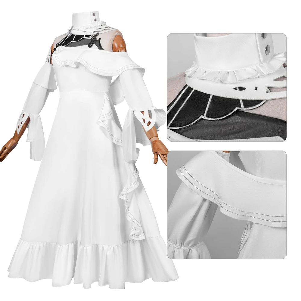 Wuthering Waves Kiana White Dress Cosplay Costume