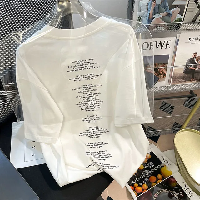 T-shirt Da Donna Oversize, Larghe, A Maniche Corte, Con Stampa A