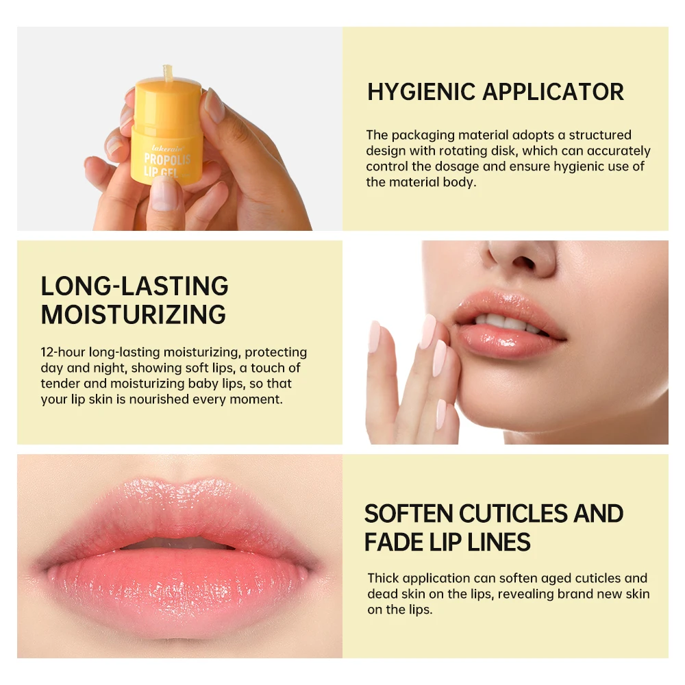 Honey Lip Butter Propolis Lipcerin Hydrating Lip Balm 12hrs Long-lasting Anti-cracking Unisex Care Makeup Lines Exfoliat