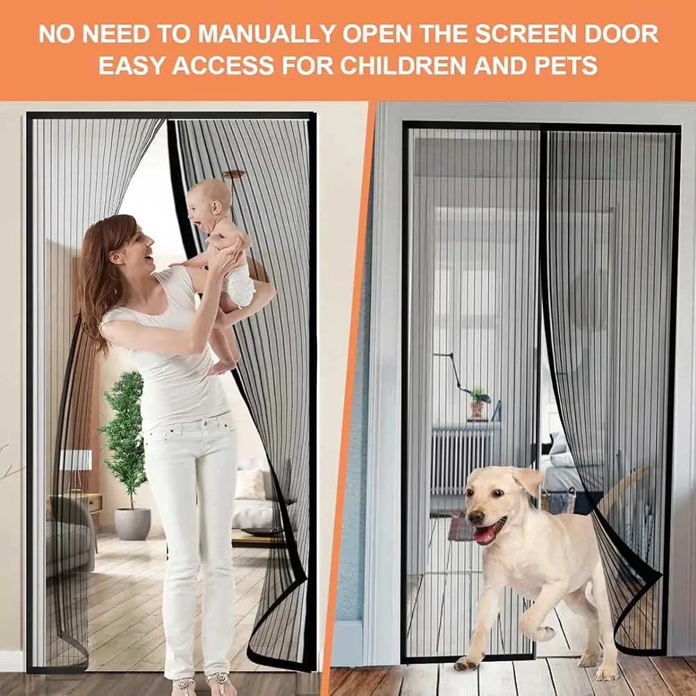 Mosquito Net Curtain Magnets Door Mesh Insect Sandfly Netting with Magnets on The Door Mesh Screen Automatic Closing Door Screen