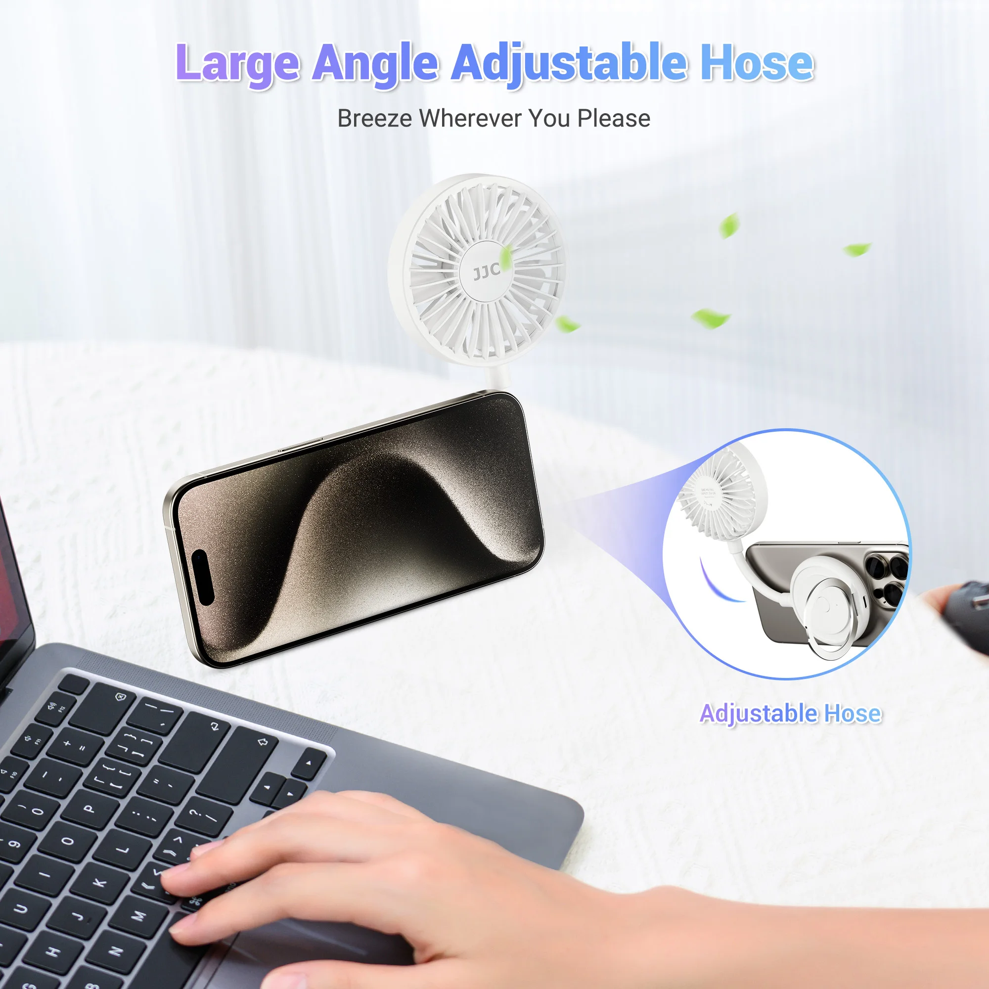 Magnetic Cell Phone Fan Speeds Mini Personal Fan with Flexible