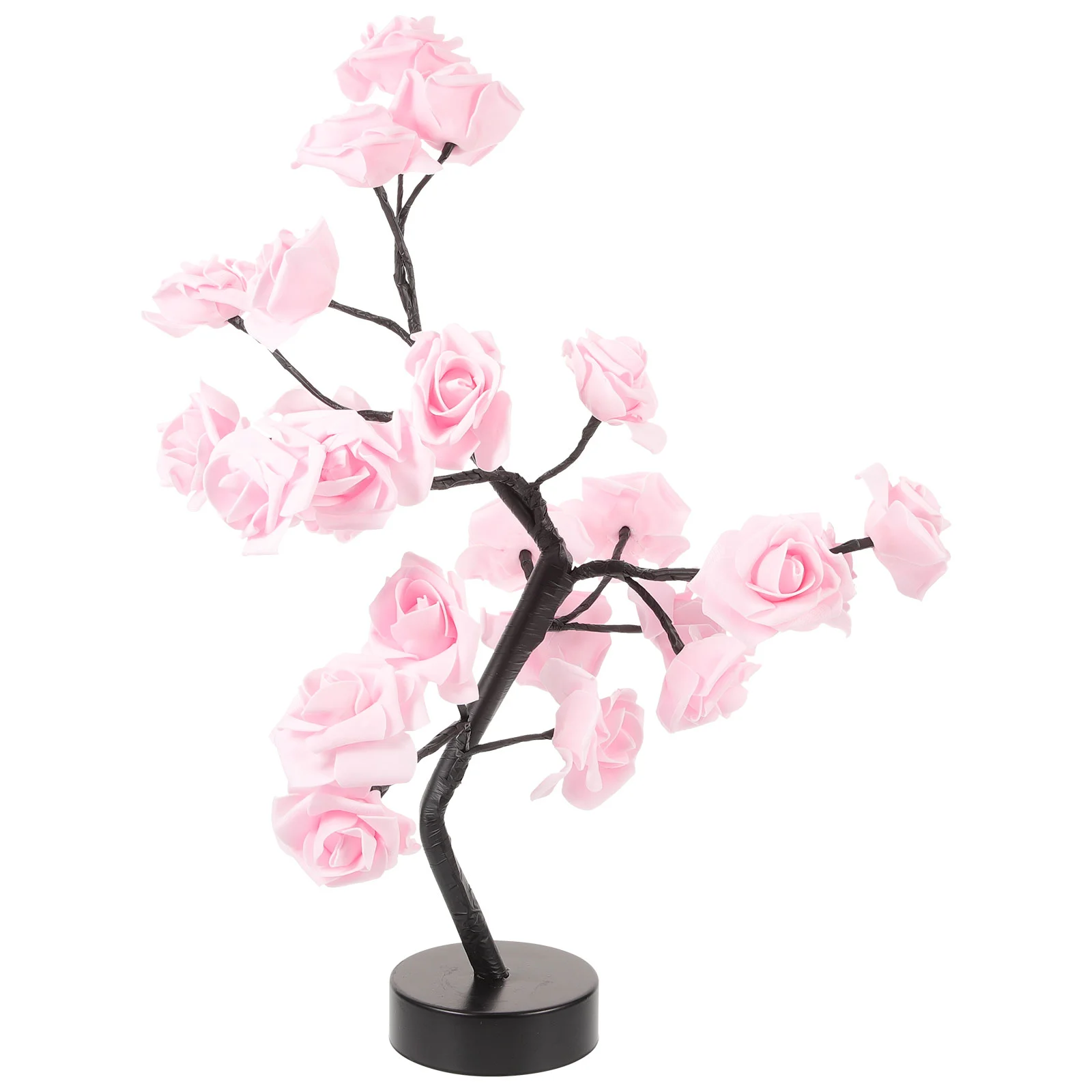 

Decorative Lights Rose Flower Table Lamp Desk Bonsai up Trees Indoor Pink Bedside Lighted LED