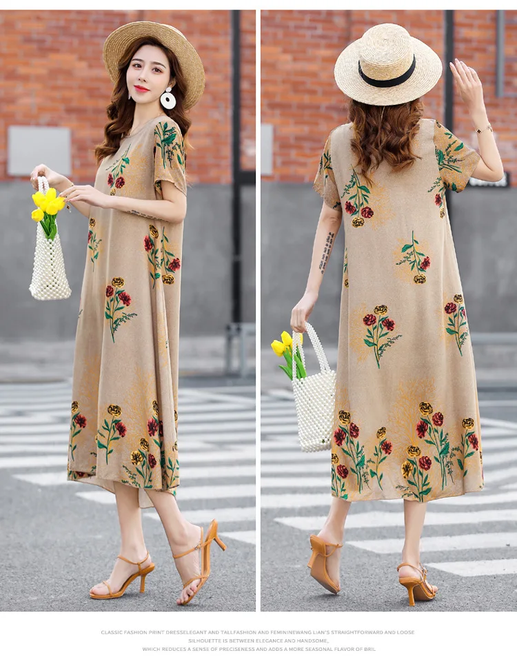 Neue Sommer Hause Kleidung Für Mütter Mittleren Alters Kurzarm Nachtwäsche Kleid Baumwolle Rayon Lange Nachthemd Frauen Nachthemden 5XL – Detail 33