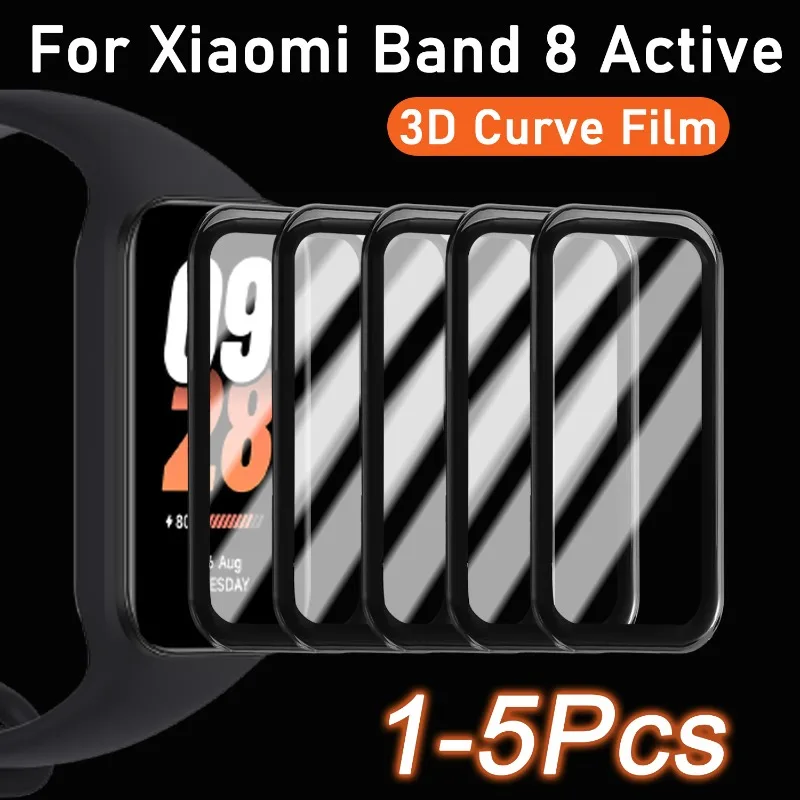 For Xiaomi Mi Band 8/band 8pro/band 8 Active, Screen Protector (3-Pack) 3D  Curved Soft Edge Film, Smart Band Protector, HD Scratch Resistant