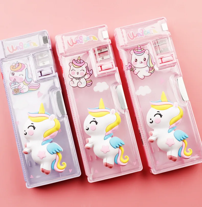 

Instagram Cartoon Unicorn Pen Box Large Capacity Multi Functional Stationery Primary Secondary School Students Children