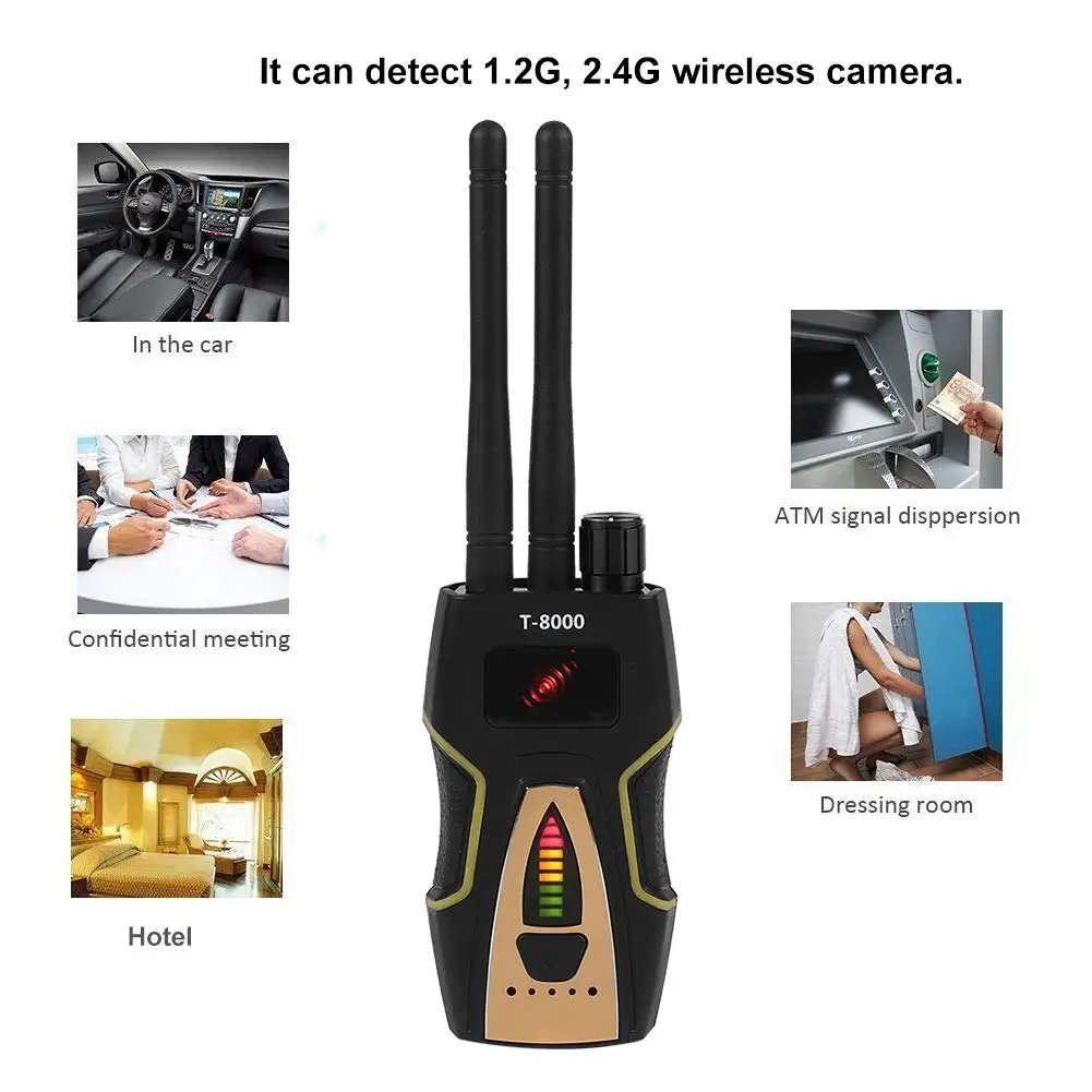 T8000 Anti-Spy Wireless RF Signal Detector GSM Audio Finder GPS Scan Detector signal detector