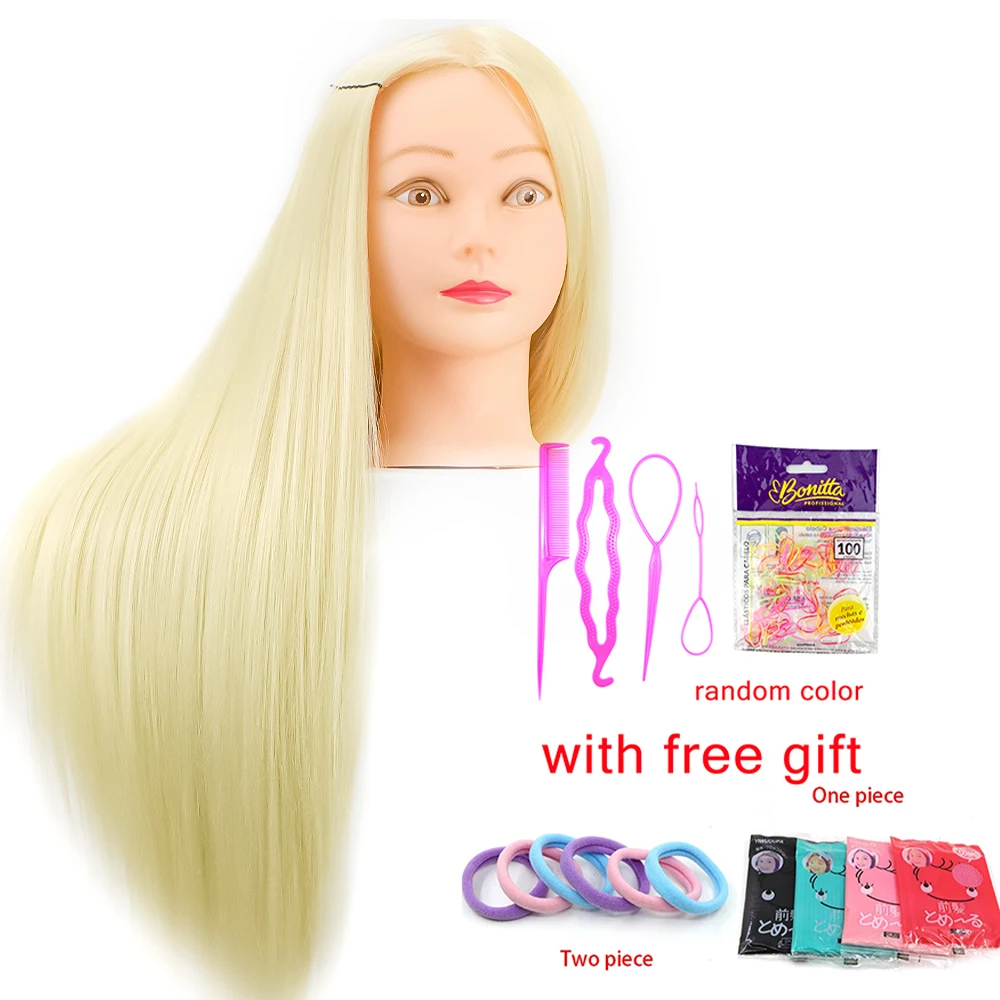 Head Dolls For Hairdressers 65cm Hair Synthetic Mannequin Head Hairstyles Female Mannequin Hairdressing Styling Training Head