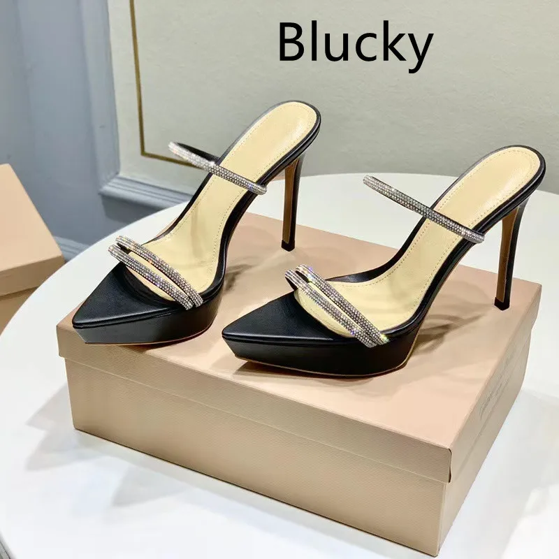 

Women's stiletto sandals, genuine leather, handmade diamond inlaid crystal, women's banquet party, sexy high heels