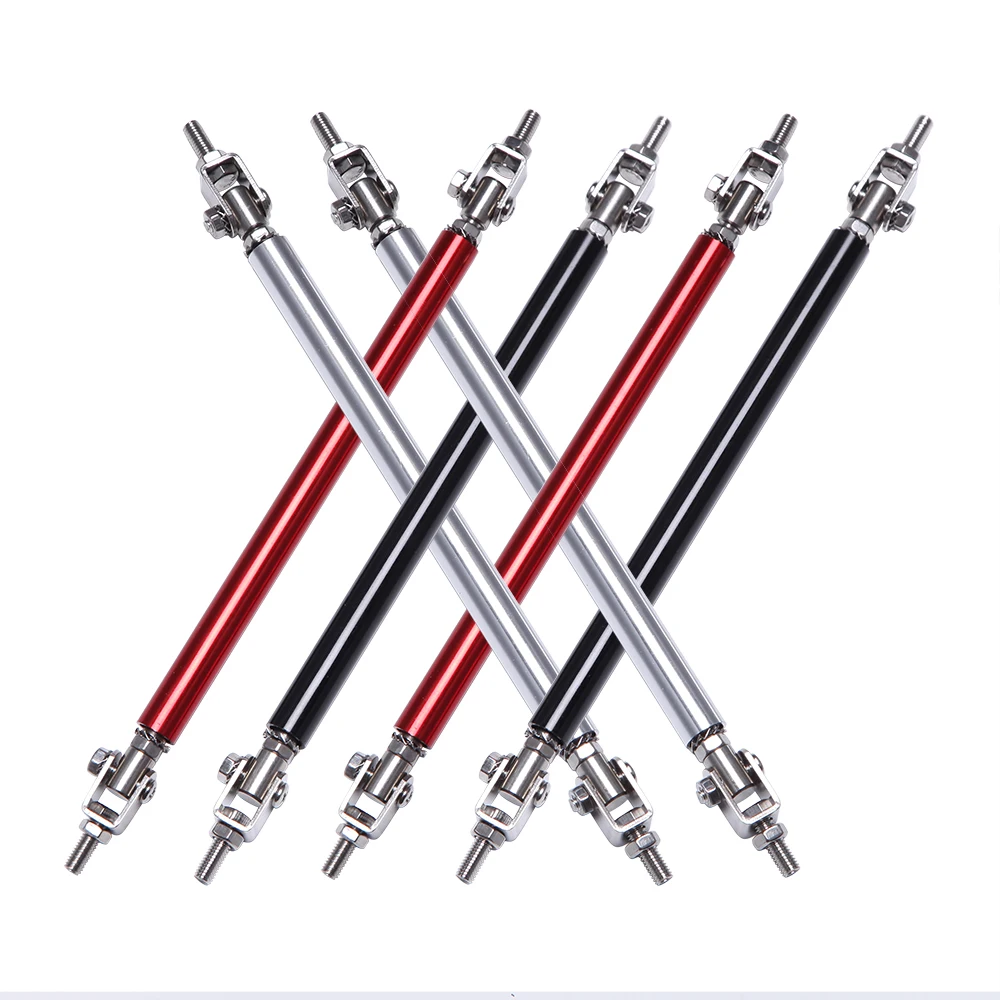 2PCS Universal Racing Car Front Rear Bumper Lip Splitter Spoiler Support Bar Kit Pull Strut Rod Adjustable 15cm