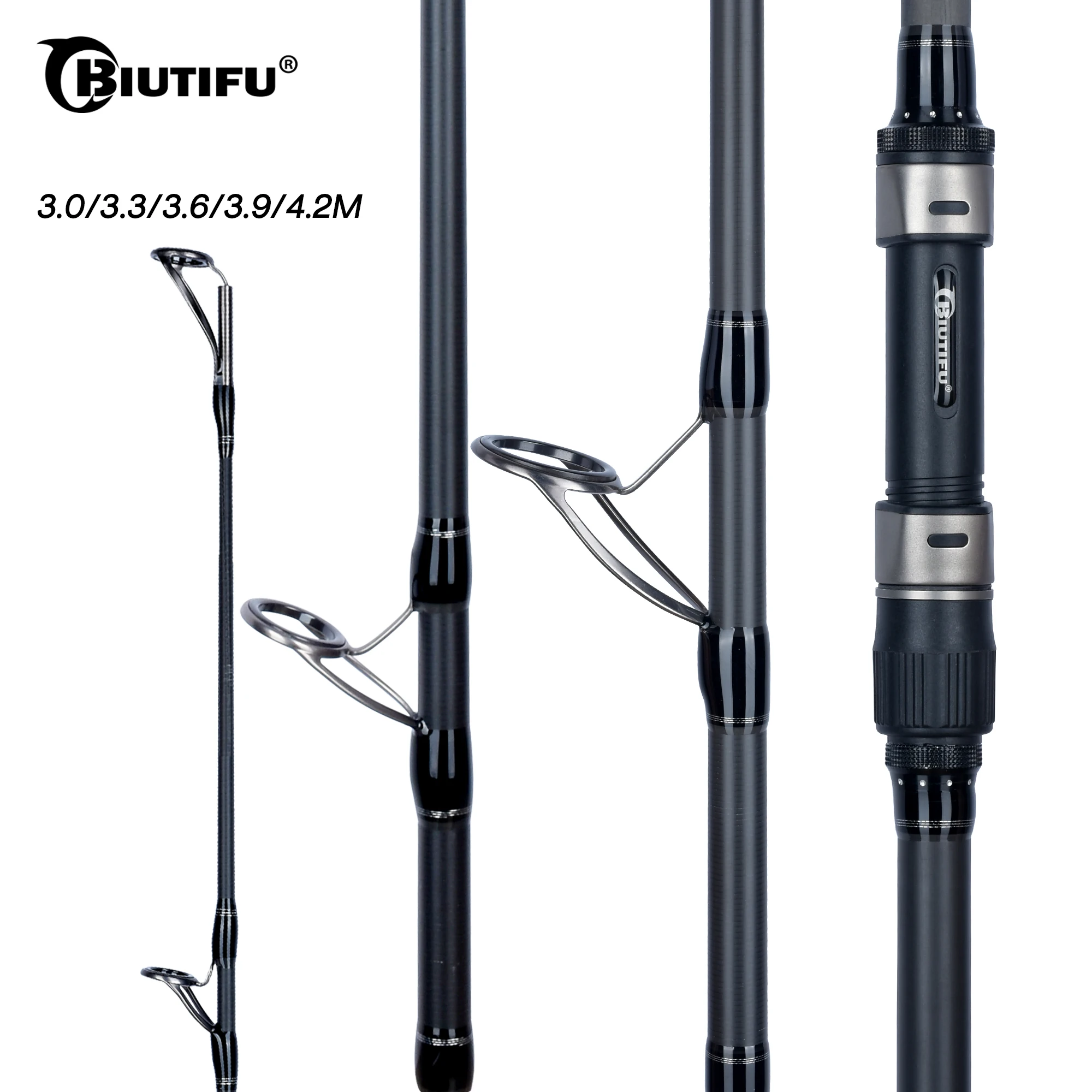 Carp Fishing Rod Carbon Fiber Spinning Rod 4.25lb Power 40-160g 3.60m Hard  Pole Surf Rod (Size : Carp 3.60m 3.50lb) (Carp 3.60m 3.50lb) ()