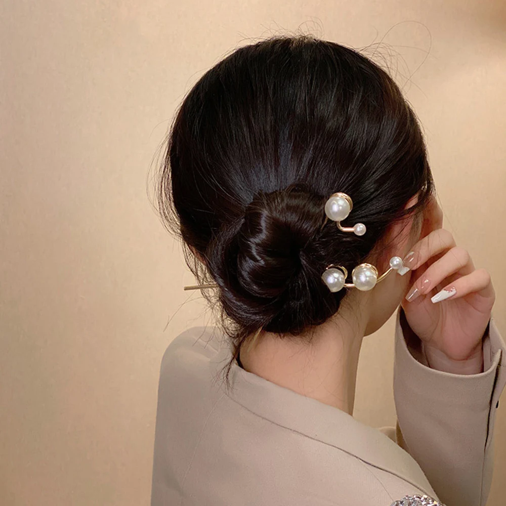 Gancho de cabelo minimalista com pérola estilo chinês_voghion.com