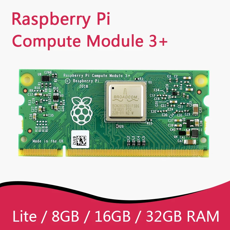 

Raspberry Pi Compute Module 3 CM3+ Lite/8GB/16GB/32GB eMMC Flash Memory Broadcom ,CM3 CM1 Original CMIO Board IOT Gateway Kit