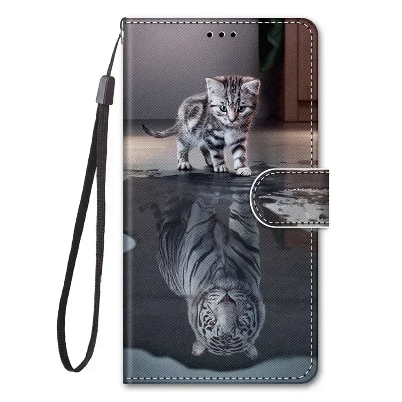 Animal Painted Wallet Book Stand Phone Case