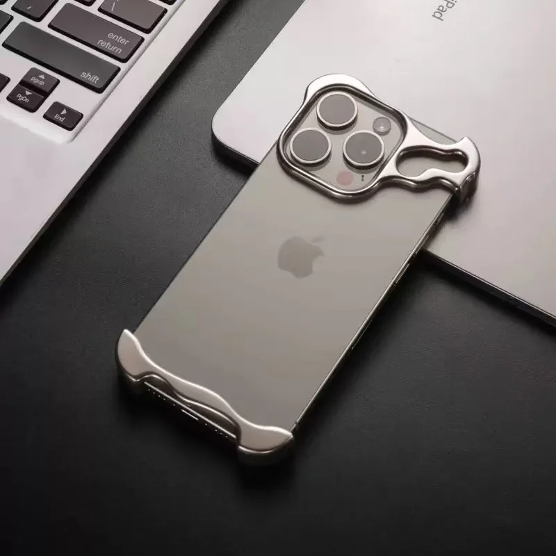 Luxury Irregular Metal Bumper Shockproof Phone Case with Plating Ultra-Thin Design