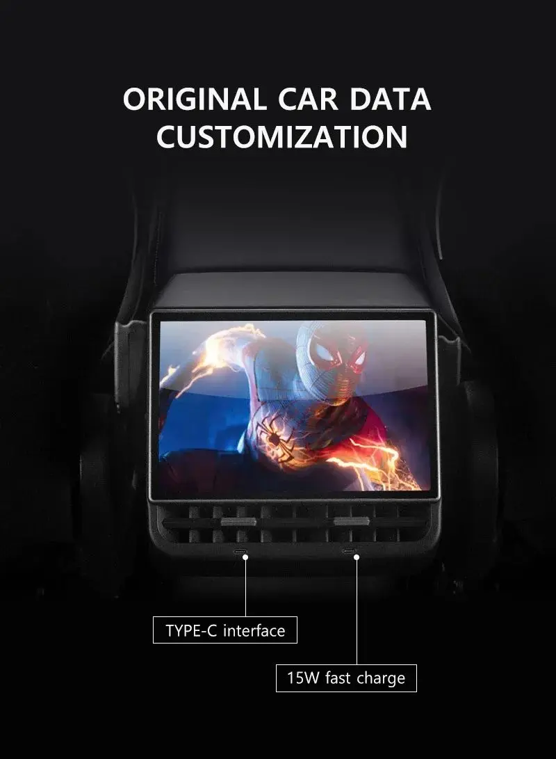 For Tesla All Model Y& Model 3 8.66 Inches Rear Display Android 13 WIFI Entertai