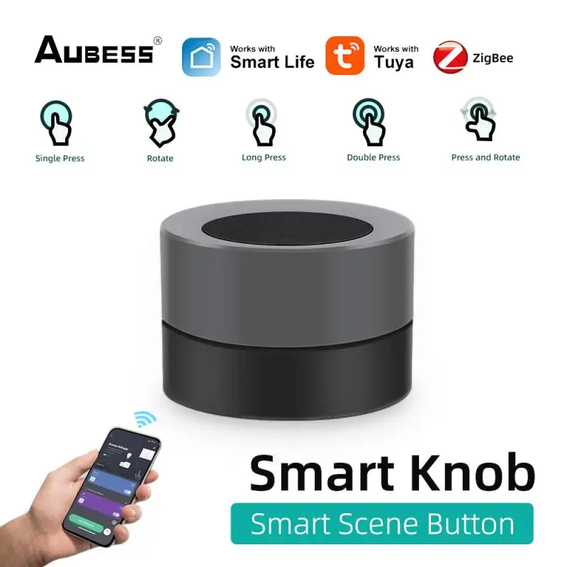 

Tuya Smart Scene Switch ZigBee Wireless Smart Knob Button Switch Controller Battery Powered Smart Life Devices With ZigBee Hub