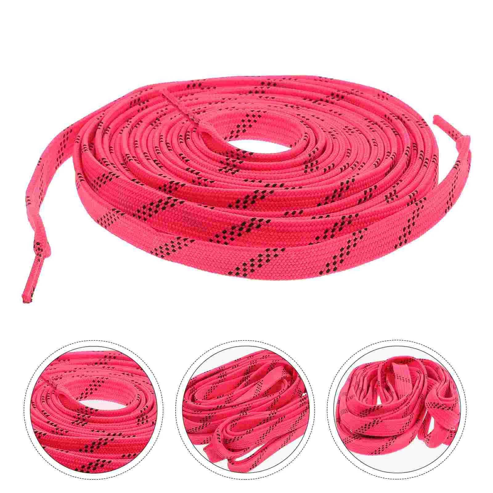 

1 Pair Polyester Shoelaces Ice Shoes Wax Laces Roller Skates Wax Shoelaces (Pink)