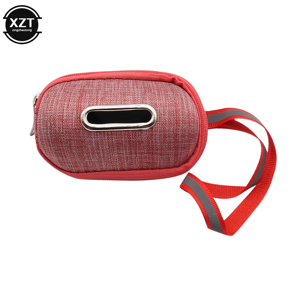 Portable Linen Pet Dog Poop Bag Dispenser Pick-Up Bags Holder With Rope Cleaning Waste Garbage Box Dog Poop Bag Outdoor Supplies