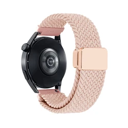 Woven Magnetic Watch Strap - 20mm/22mm - Elegant Design Bracelet - 1 piece 22mm (A - Light Pink)
