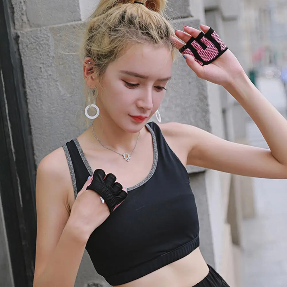 Four Finger Women Workout Gloves Soft Breathable Comfortable Fitness Gym Yoga Exercise Hand Palm Protector 헬스 장갑 4