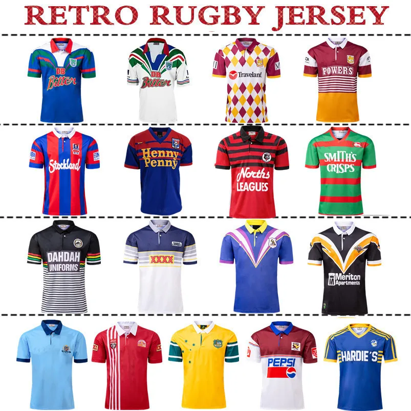 Retro Rugby Jersey Australia NSW Blues Warriors Broncos Roosters Tigers