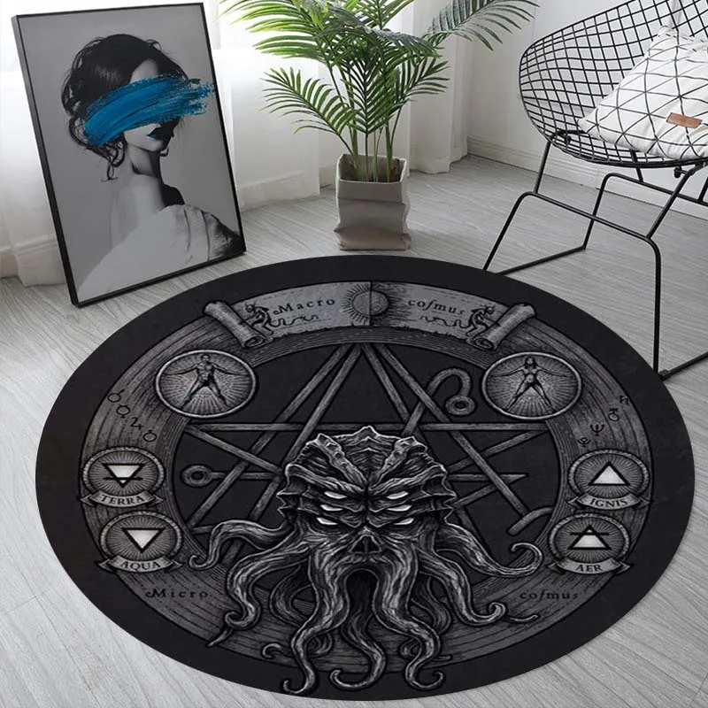 문어 3D 프린팅, 문어 원형 카펫, 침실, 가족 거실, 사무실, 욕실 매트, 어린이 공간, 요가 매트