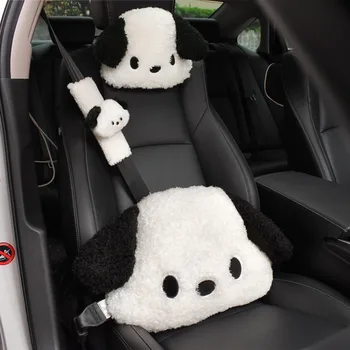 Car Headrest Neck Pillow Waist Rest Cute Plush dog Backrest in the Car Lumbar Support 1
