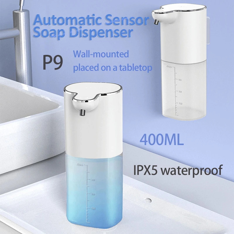 เครื่องจ่ายสบู่เหลวเซ็นเซอร์อัตโนมัติ 400 มล. เครื่องจ่ายสบู่เหลว USB ชาร์จไฟฟ้า 4 ระดับเครื่องจ่ายสบู่ห้องน้ําแบบปรับได้ 1