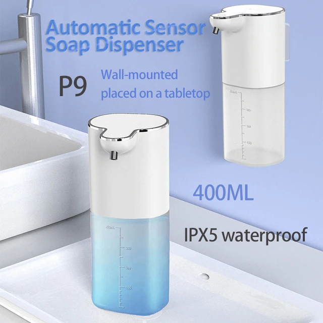 เครื่องจ่ายสบู่เหลวเซ็นเซอร์อัตโนมัติ 400 มล. เครื่องจ่ายสบู่เหลว USB ชาร์จไฟฟ้า 4 ระดับเครื่องจ่ายสบู่ห้องน้ําแบบปรับได้ 1