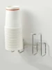 WORTHBUY Disposable Paper Cup Storage Rack, Punch Free Wall Mounted Stainless steel Water Cup Storage Holder For Kitchen 3