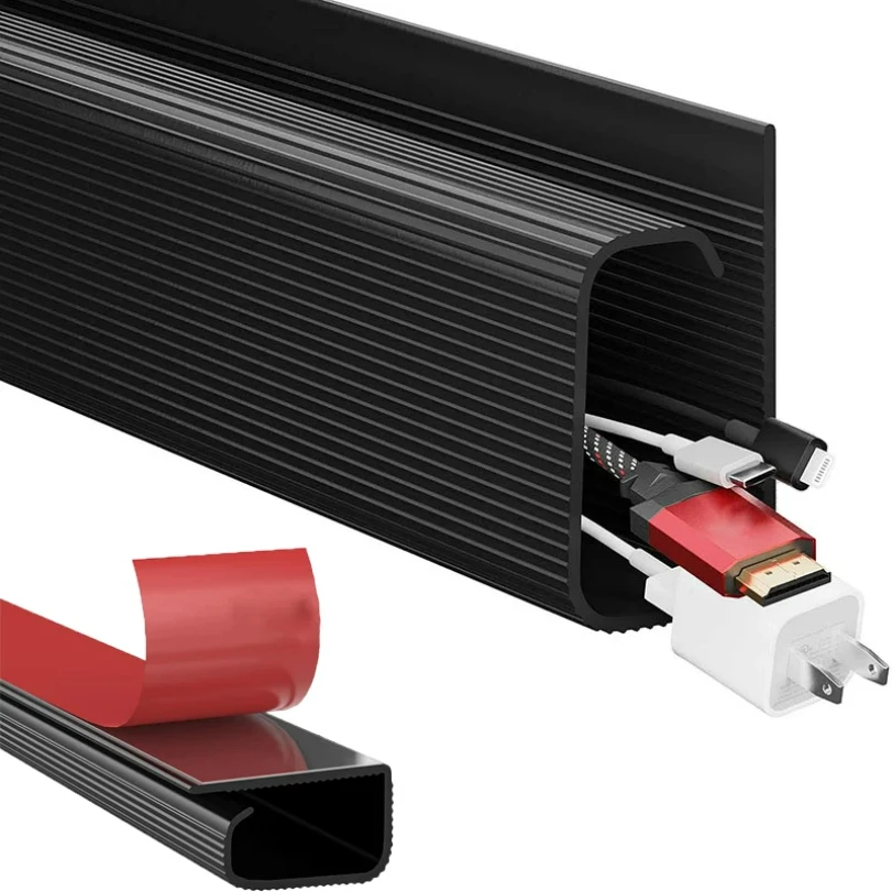 Nieuw 40CM Kanaalkabelbeheer onder bureau PVC Geen boren Snoerverberger Thuiskantoor Draadorganizer Kabelbaanbak  13