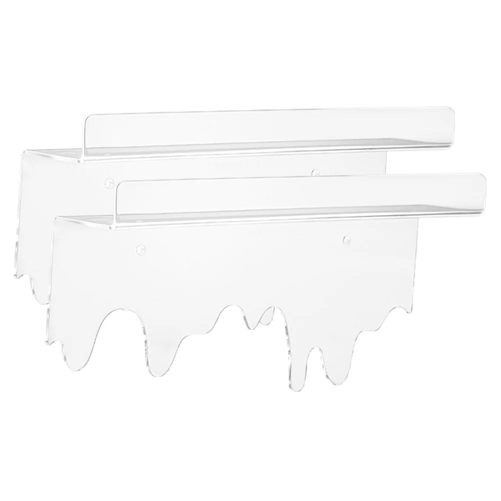 

2pcs Wall-mounted Floating Wall Display Shelves Floating Transparent Storage Rack Floating Wall Display Shelves