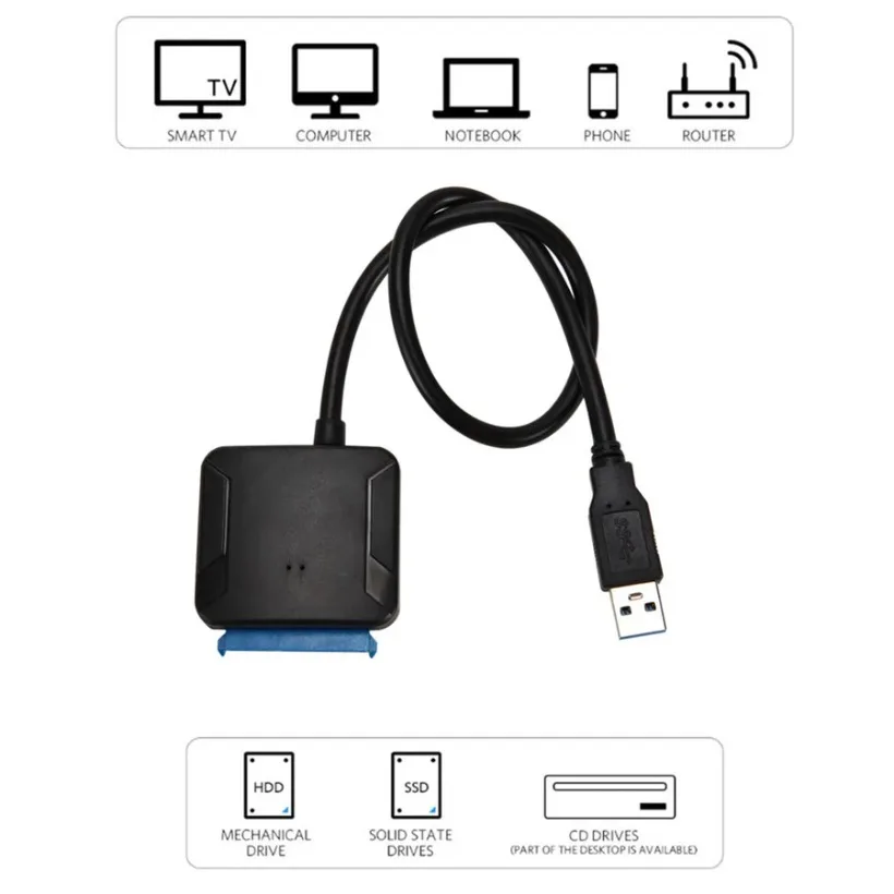 USB 3.0 to SATA 변환기 케이블, USB 3.0 SATA 어댑터, 하드 드라이브 변환기 케이블, 삼성 씨게이트 WD 2.5 3.5 HDD SSD 어댑터용