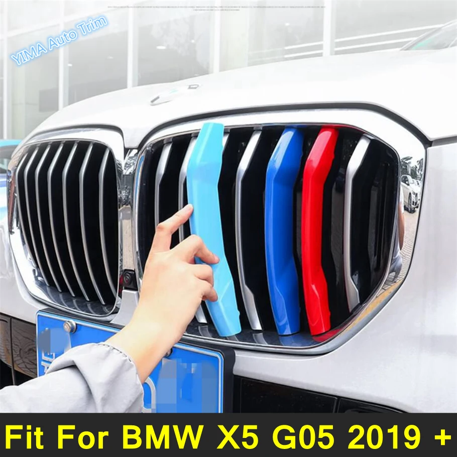 

Car Styling Front Center Grill Bar Tricolor Head Bumper Grille Grill Decor Strip Cover Cover Trim For BMW X5 G05 2019 - 2022