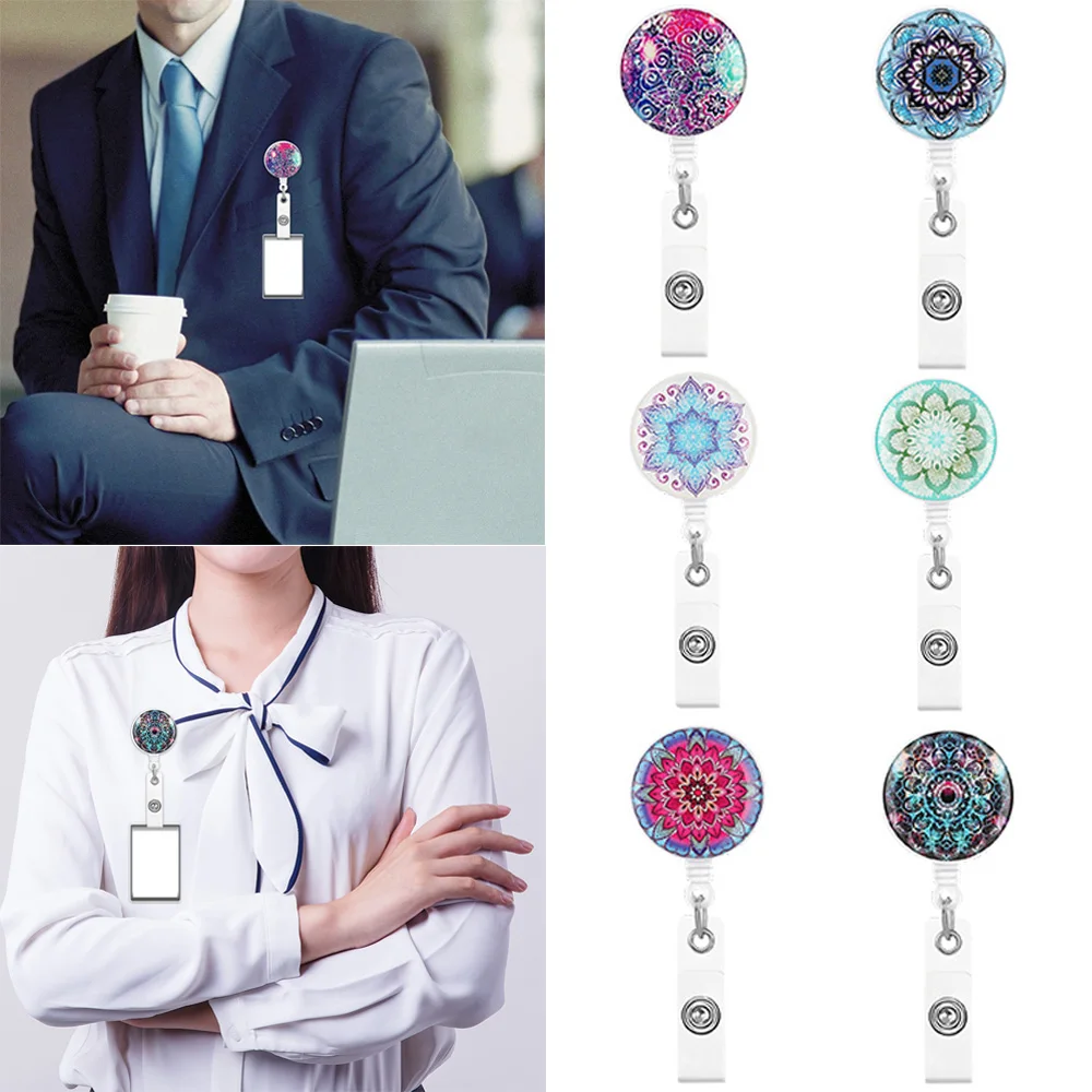 Hot Durable Colorful Flower Practical Badge Reel Clip Retractable Keychain  Doctor Nurse Clip ID Card Badge Holder - AliExpress