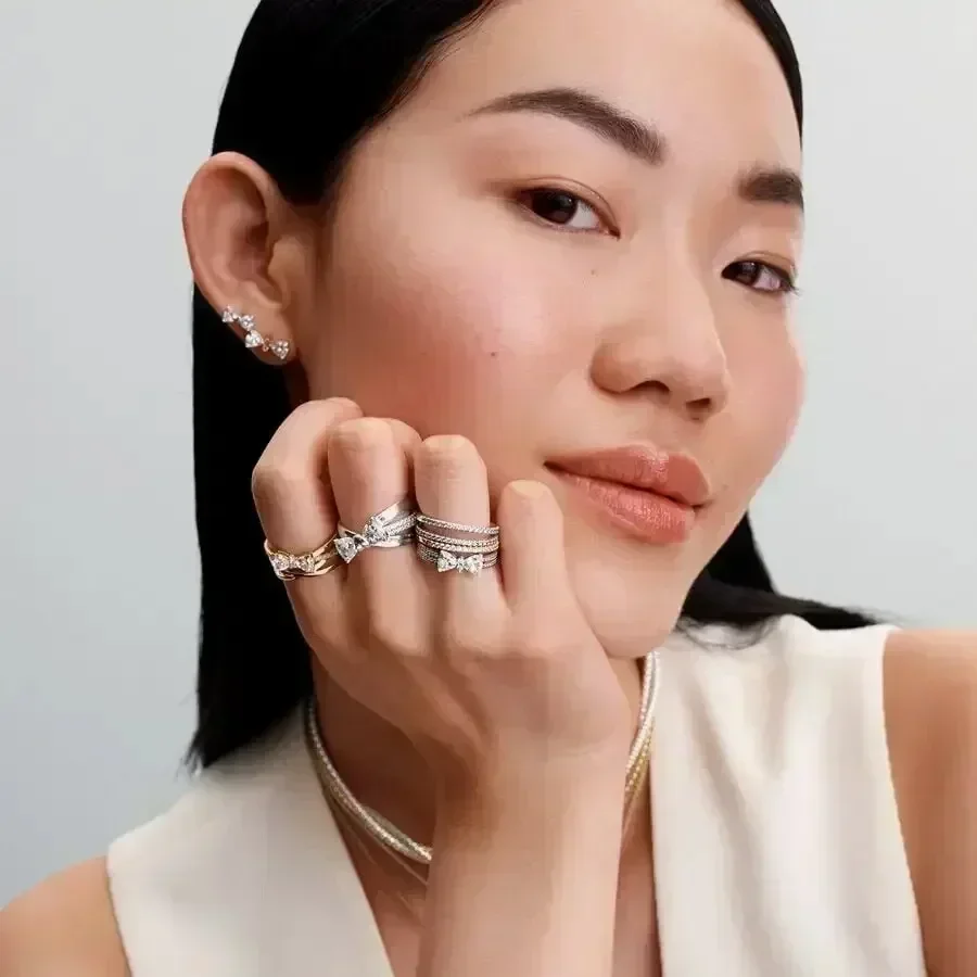 925 Sterling Silver Rings Bow Heart Sun Moon Star Flower Crown for Women Valentine Birthday Gift DIY Jewelry silver cross ring silver heart ring silver rose ring silver rings silver ring gold plated silver ring silver plated ring rose flower ring