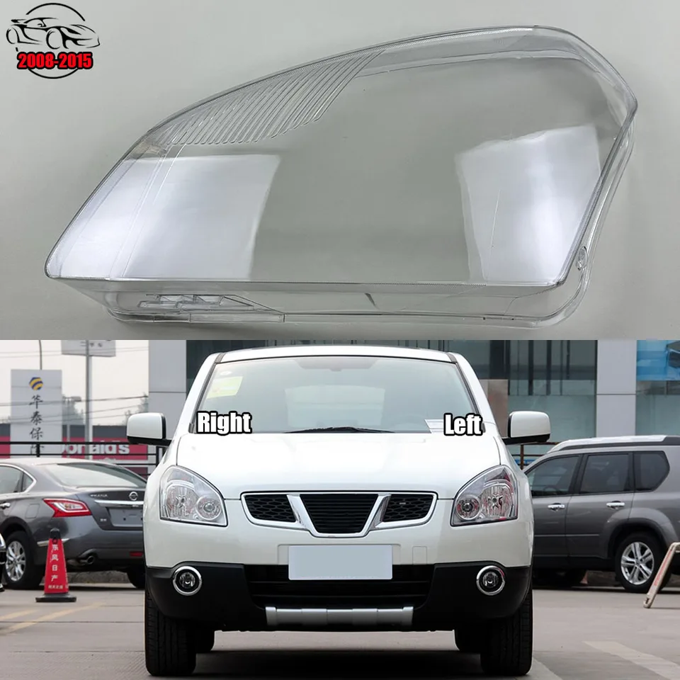 Carcasa De Faros Delanteros Transparente Para Nissan Qashqai J10 (2006-2013) - Par De Cubiertas Protectoras