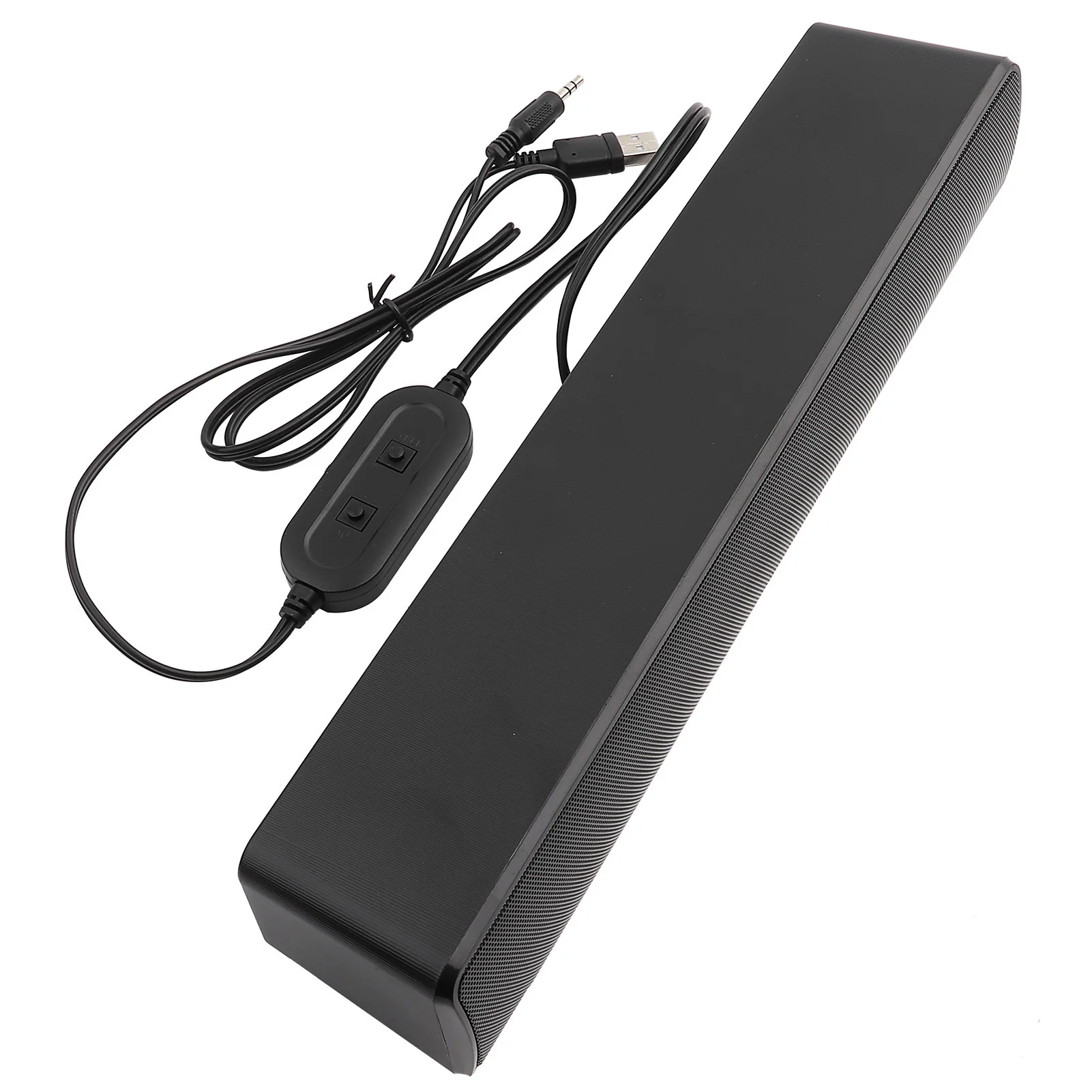 Soundbar stereo universale cablata USB con lettore musicale, bassi surround, ingresso da 3,5 mm, altoparlante multi-compatibile per PC_voghion.com