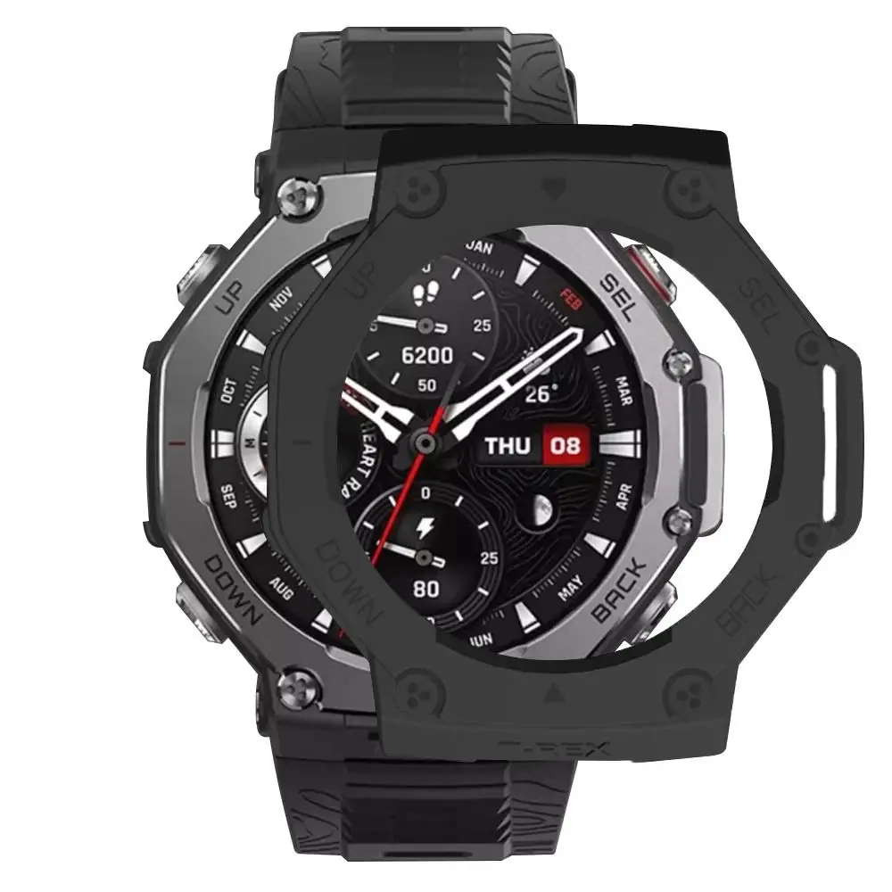 New PC Protective Case Anti-Scratch Smart Watch Accessories Screen Protector Bumper Cover Shell for Amazfit T-Rex 3