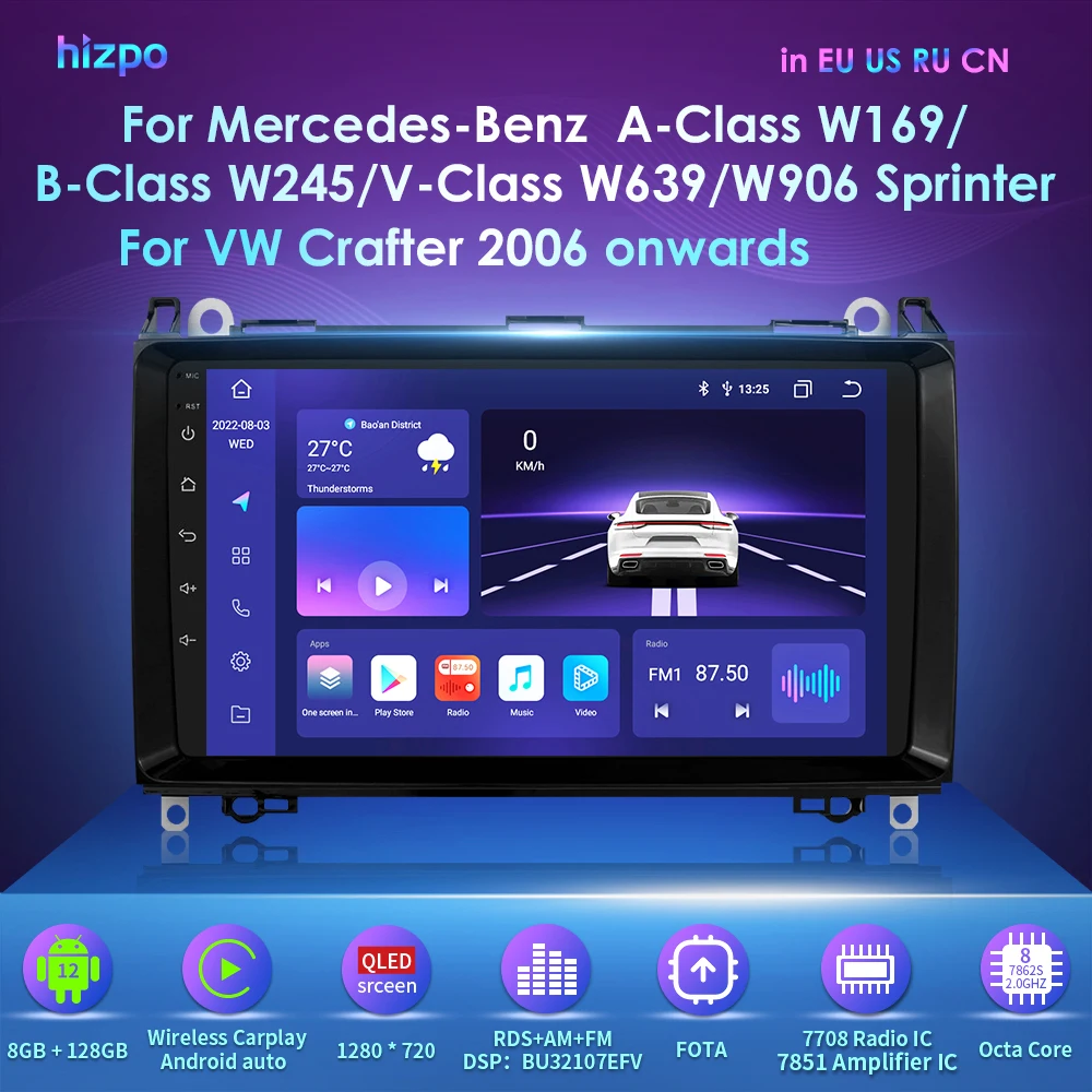 

Автомобильная интеллектуальная система Авторадио для Mercedes-Benz W245 B200 W169 W639 W906 9 дюймов Navi Android автомобильный плеер SWC мультимедийный OBD