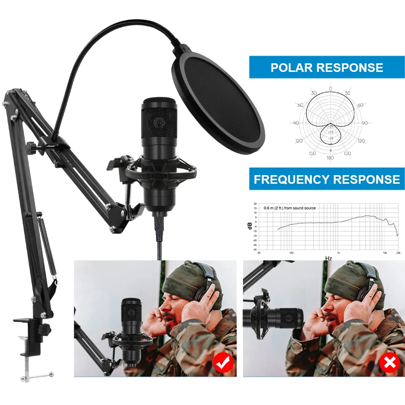 BM-800 Condenser Microphone Live Karaoke Song Chat Game Recording Microphone Mobile Phone Computer General Equipment 6