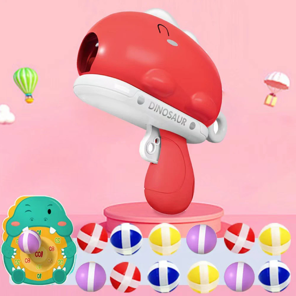 Target Shooting Game Sticky Ball Gun Toy Dinosaur Throw Ball Dartboard Toys Outdoor Sport Toys for Kids Interactive Board Games 3