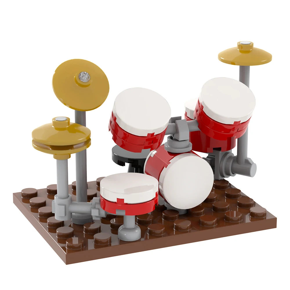 MOC City Series Wedding Arch Streetlight Drum Kit Swing Chair Park Street View Building Blocks Toys For Children Creative Gifts