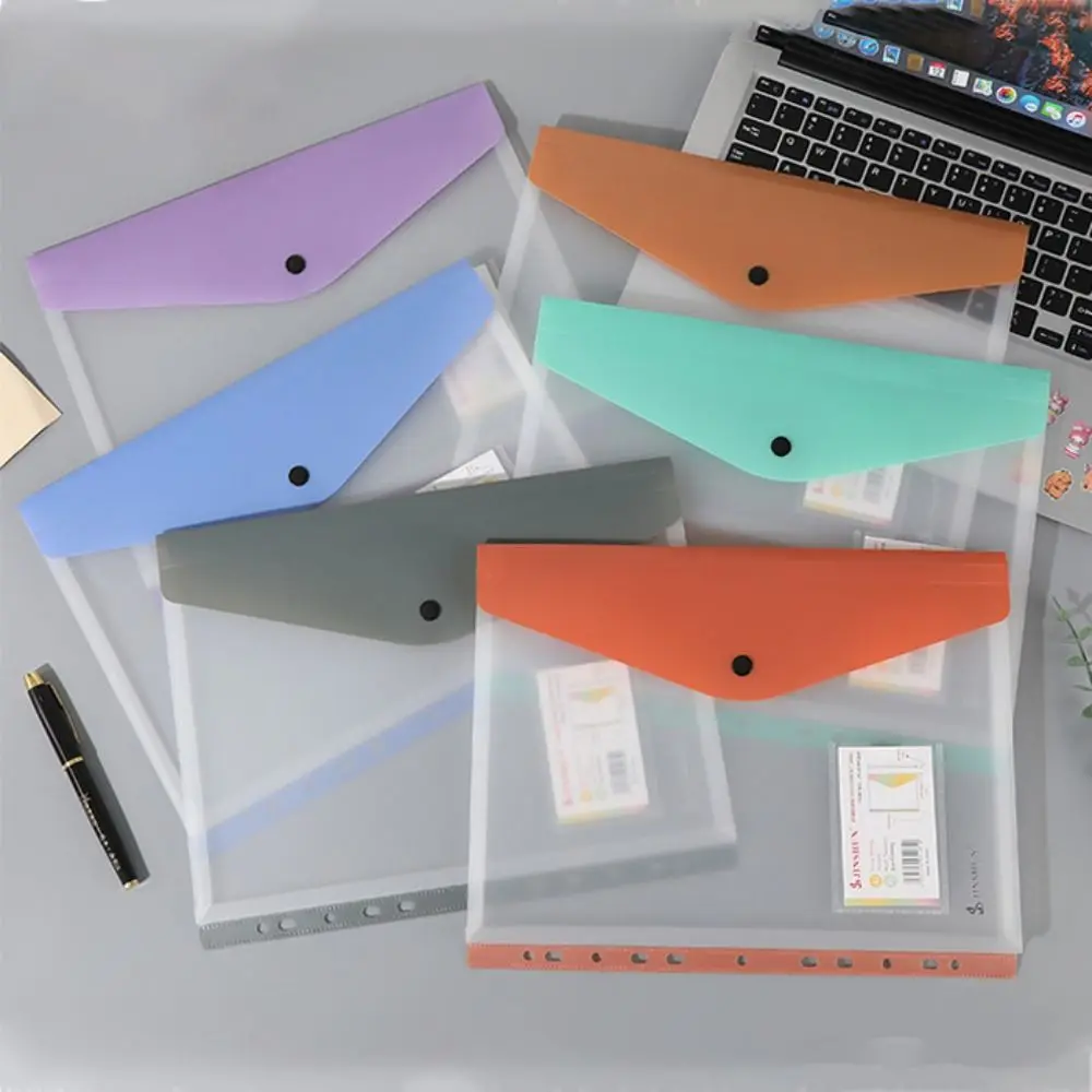 6 개 심플한 디자인 PP 바인더 폴더 A4 클리어 바인더 포켓 스냅 클로저 루스 리프 라벨 루스 리프 학교